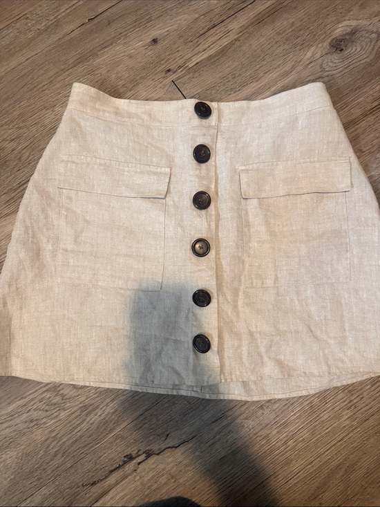 Reformation Dresses & Skirts - Reformation Natural Beige linen Button-Front Mini Skirt
